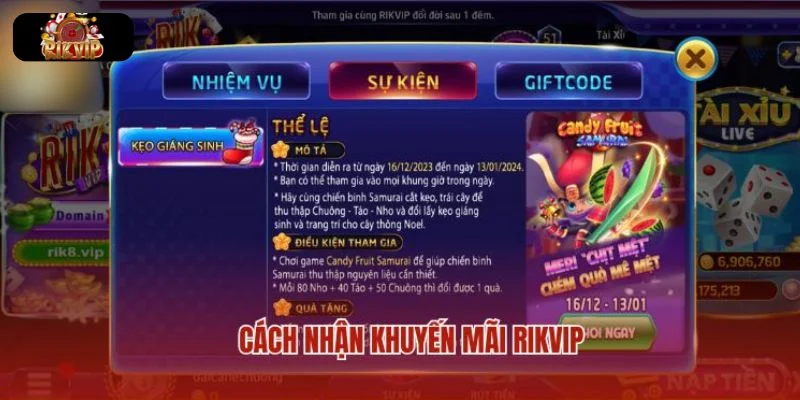 KHUYẾN MÃI RIKVIP Chi tiết thao tác tham gia nhận quà từ Rikvip.
